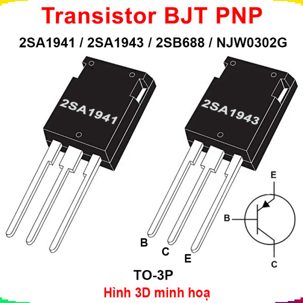 [Giá sỉ] Transistor BJT loại PNP 2SB688 120V 10A TO-3P
