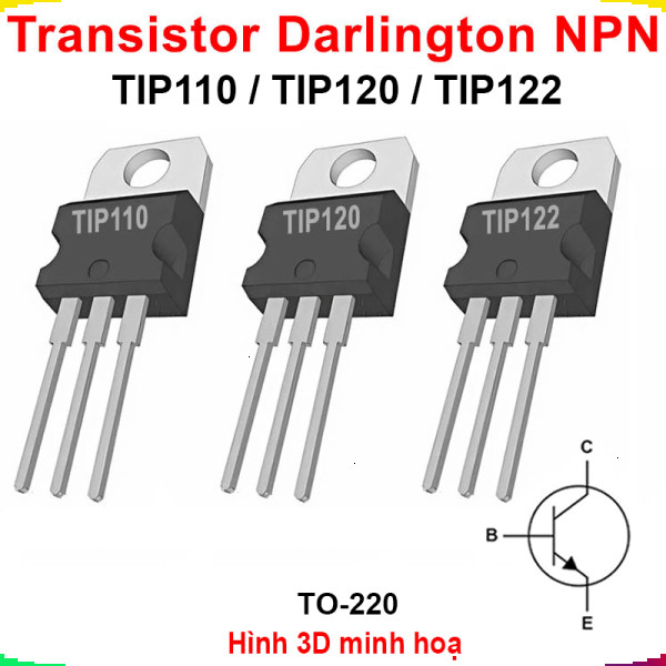 [Giá sỉ] (5 cái) Transistor Darlington NPN TIP110 / TIP120 / TIP122 5A chân cắm TO-220