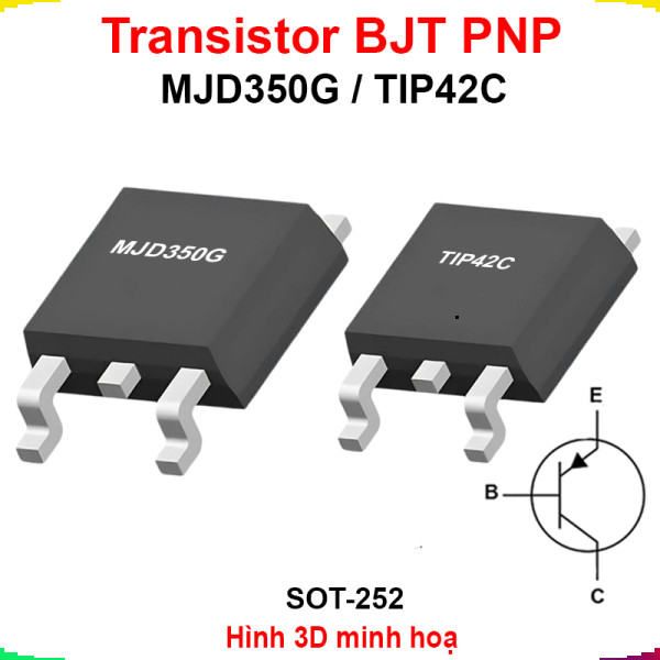 [Giá sỉ] (5 cái) Transistor BJT PNP MJD350G / TIP42C chân dán SOT-252