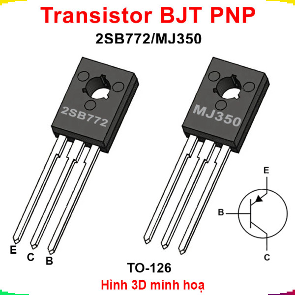 [Giá sỉ] (5 cái) Transistor BJT PNP 2SB772 / MJE350 chân cắm TO-126