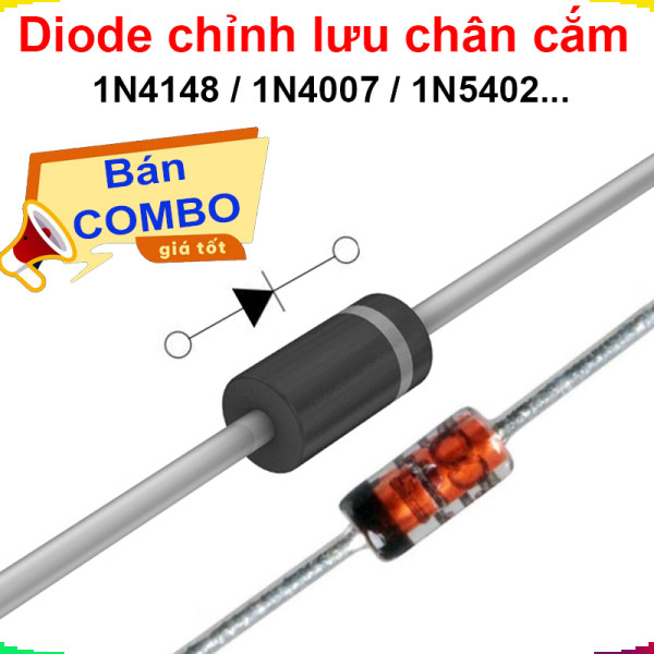 [Giá sỉ] (50 cái) Diode chỉnh lưu 1N4001, 1N4007, 1N5402...  chân cắm DIP