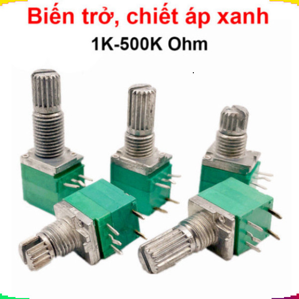 [Giá sỉ] (5 cái) Biến trở, chiết áp xanh RK097N, RV097NS, RK097G, RK097GS 1K - 500K Ohm