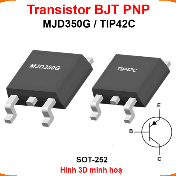 [Ưu đãi] (5 cái) Transistor BJT PNP MJD350G / TIP42C chân dán SOT-252