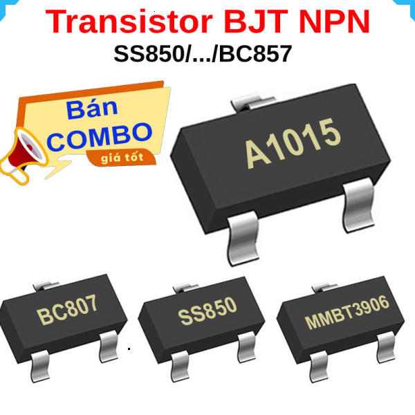 [Bán sỉ combo] (50 cái) Transistor BJT PNP dán SS850, SS8550, A1015, BC807, MMBT3906