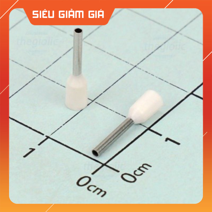[100 Cái]- E0508 Cos Pin Rỗng Cỡ Dây 0.5mm2 Màu Trắng SmartFix Linh Kiện