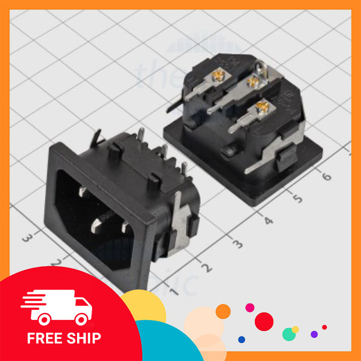 [2 Cái]- AC007 Đầu Nối Nguồn AC Hàn PCB 10A Điện Tử Tín Phát