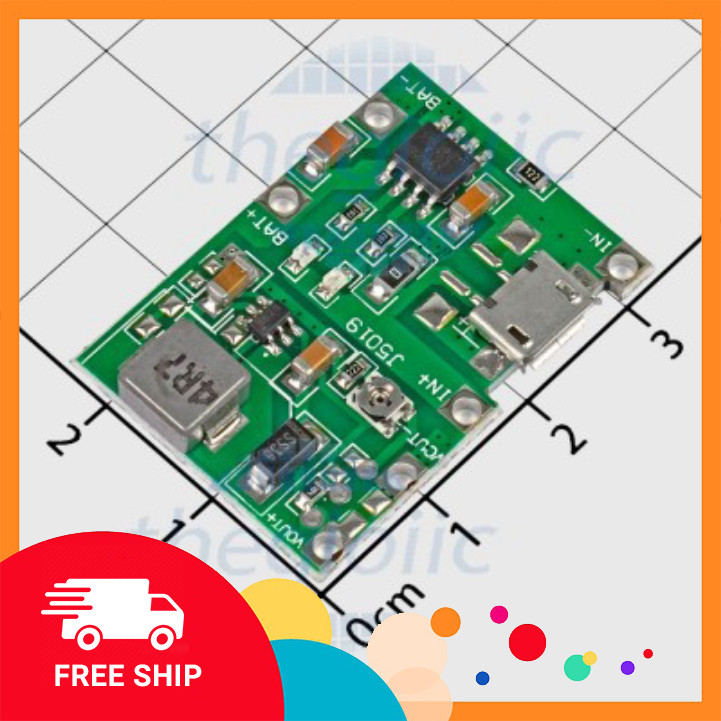 [2 Cái]- J5019 Mạch Tăng Áp Kèm Sạc Pin 18650 1S Điện Tử Tín Phát