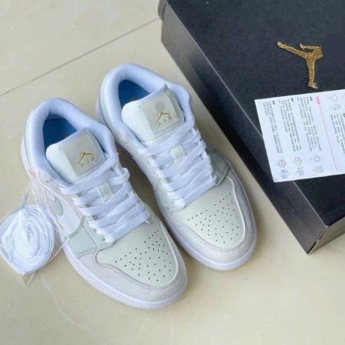 Giày Jd1 low paris xám xanh nam nữ size 36>43, Giày JD nam nữ bản C.cấp full bill box