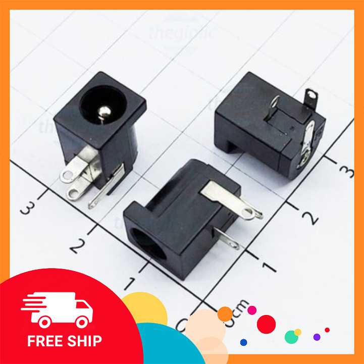 [20 Cái]- DC5525 Đầu Nối Nguồn DC Cái 5525 Hàn PCB Kim 2.5mm Điện Tử Tín Phát