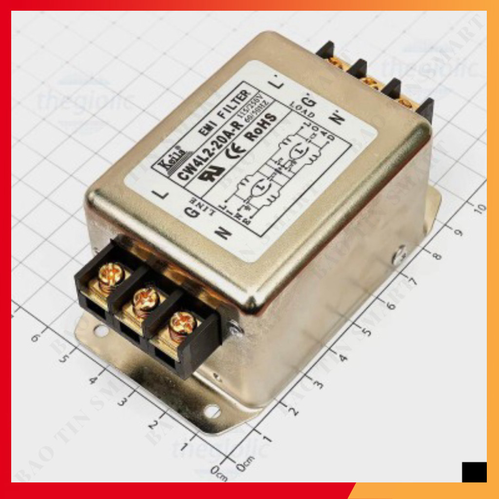 CW4L2-20A-R Bộ Lọc Nguồn 1 Pha 20A 115/250V Shop ekit.vn