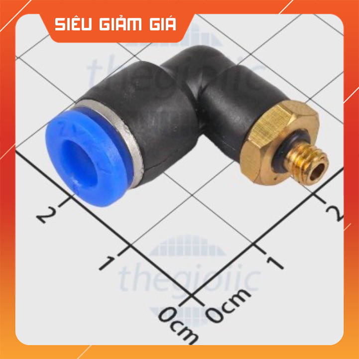 [5 Cái]- PL6-M5 Đầu Nối Khí Nén Cong L Ống 6mm Ren Ngoài 5mm SmartFix Linh Kiện