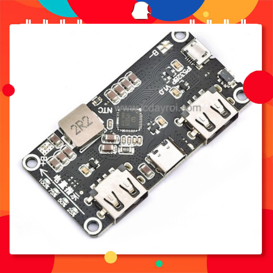 Mạch sạc pin dự phòng IP5328 (Sạc nhanh QC3.0 PD 18w) TechParts Việt