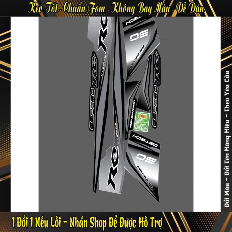 Tem sirius 50cc 50 cc bạc đen espero detech