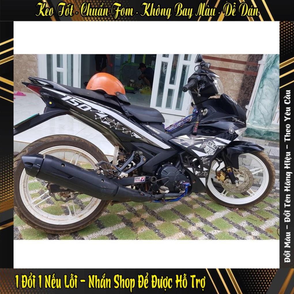 tem exciter 150 trắng đen