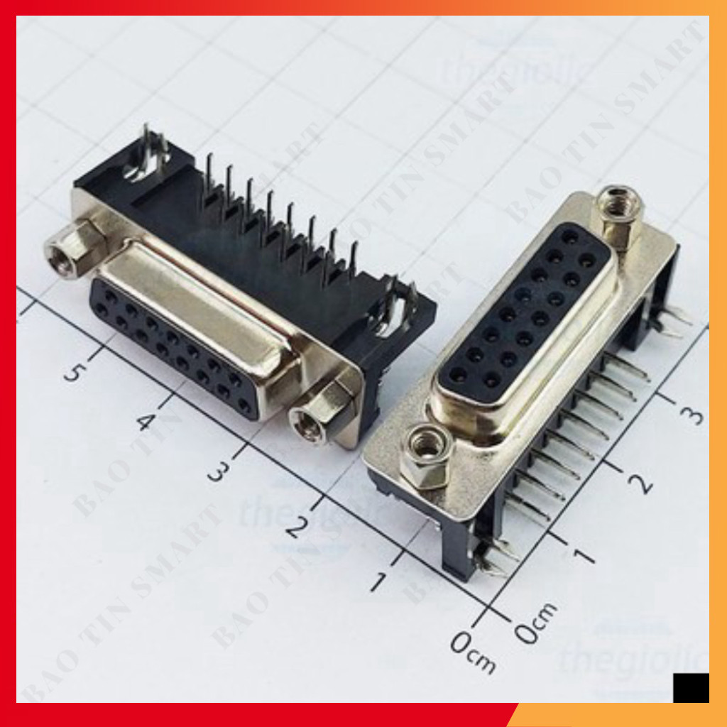 [3 Cái]- Cổng DB15 Cái 15 Chân Cong 90 Độ 2 Hàng Hàn PCB Shop ekit.vn