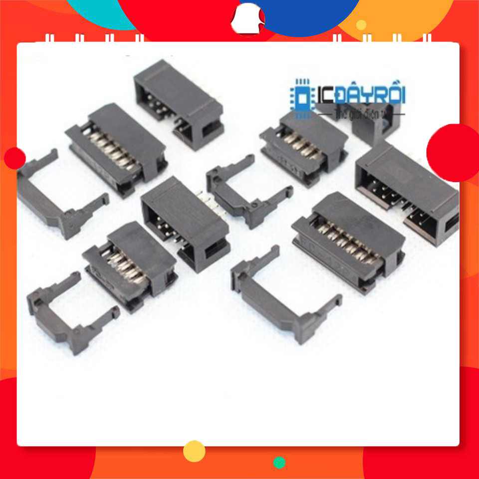 [10 Cái]- 2.54mm 8-PIN IDC Socket Connector TechParts Việt