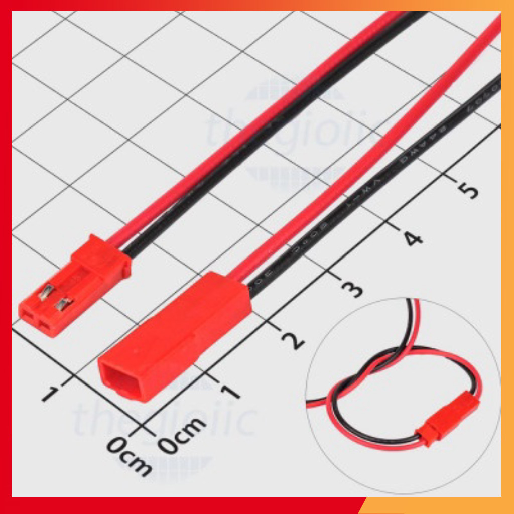[5 Cái]- Cặp Dây JST 2 Chân Đực-Cái Dài 20cm Dùng Cho Pin RC Shop ekit.vn