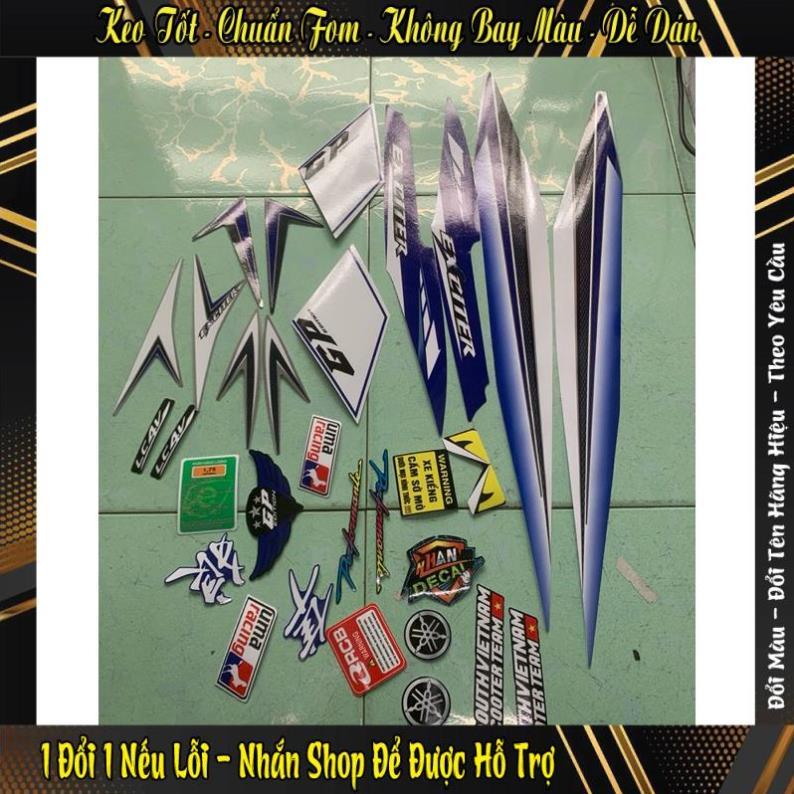 Tem exciter 2010 gp, ex nhỏ 2010 GP trắng xanh ( giống zin 80-90%)