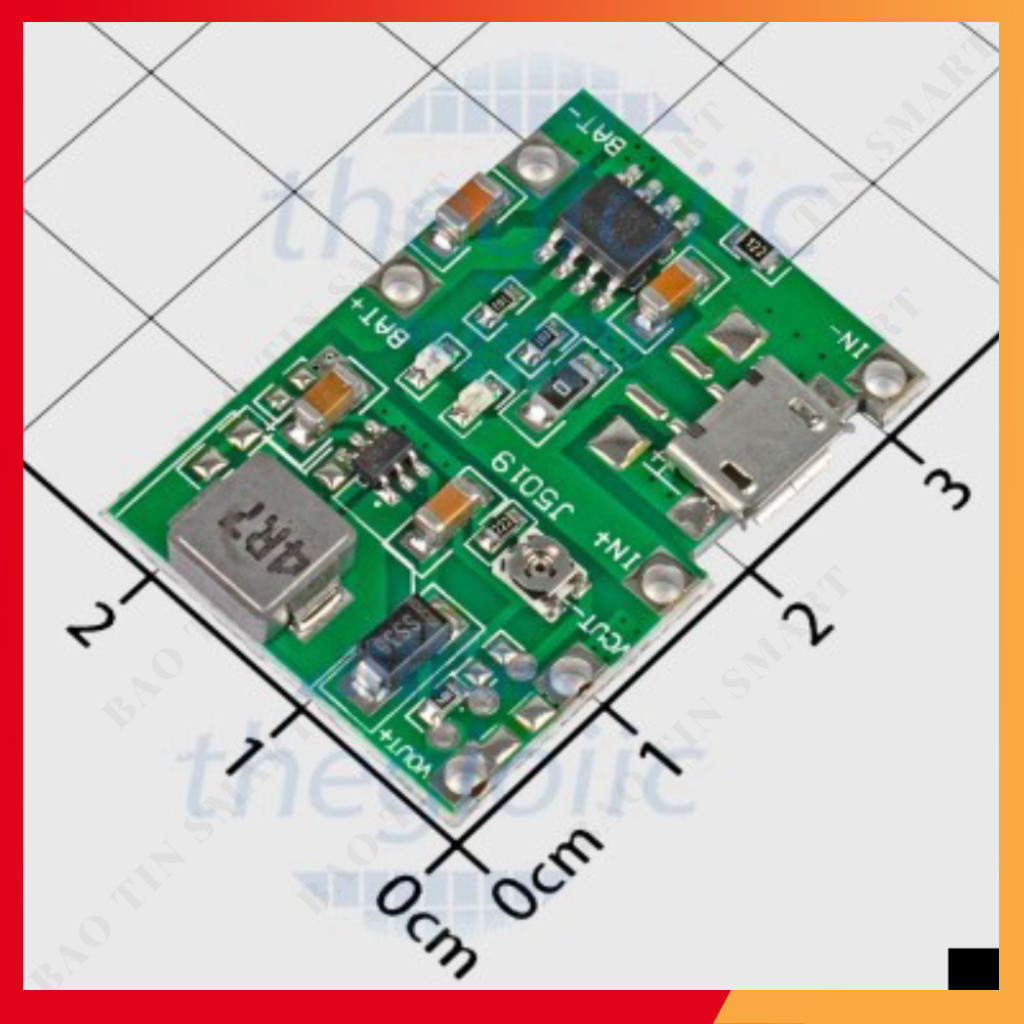 [2 Cái]- J5019 Mạch Tăng Áp Kèm Sạc Pin 18650 1S Shop ekit.vn