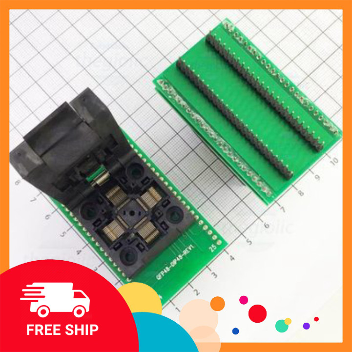 Socket Đổi Chân IC QFP-48 0.5mm Sang DIP-48 2.54mm Điện Tử Tín Phát