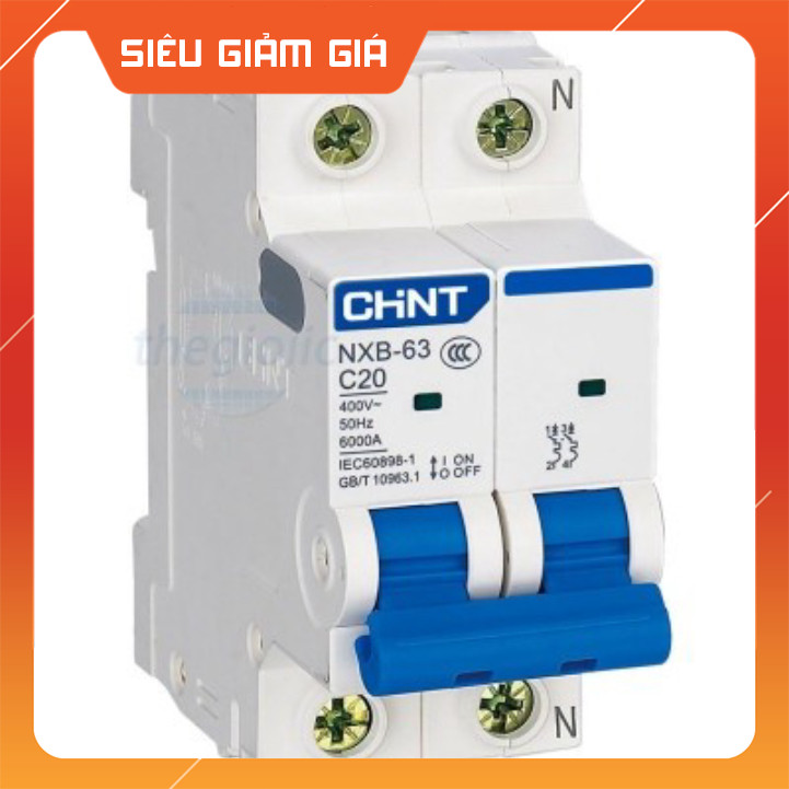 NXB-63 2P C20 6kA Aptomat MCB CHiNT 2 Cực 20A SmartFix Linh Kiện