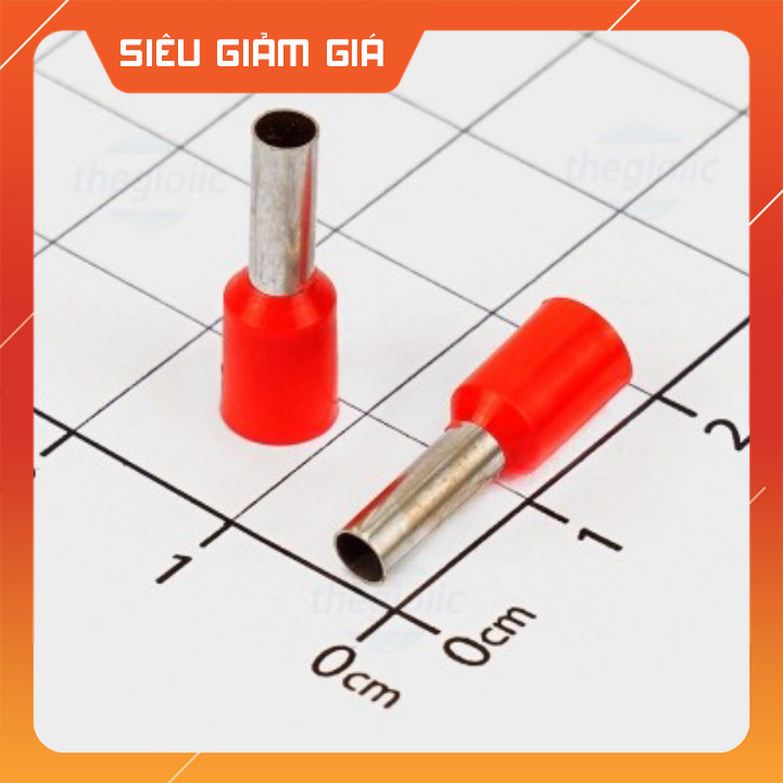 [50 Cái]- E4009 Cos Pin Rỗng Cỡ Dây 4mm2 Màu Đỏ SmartFix Linh Kiện