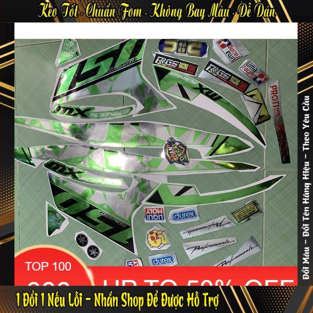 tem exciter 150 Y15ZR xanh lá crom