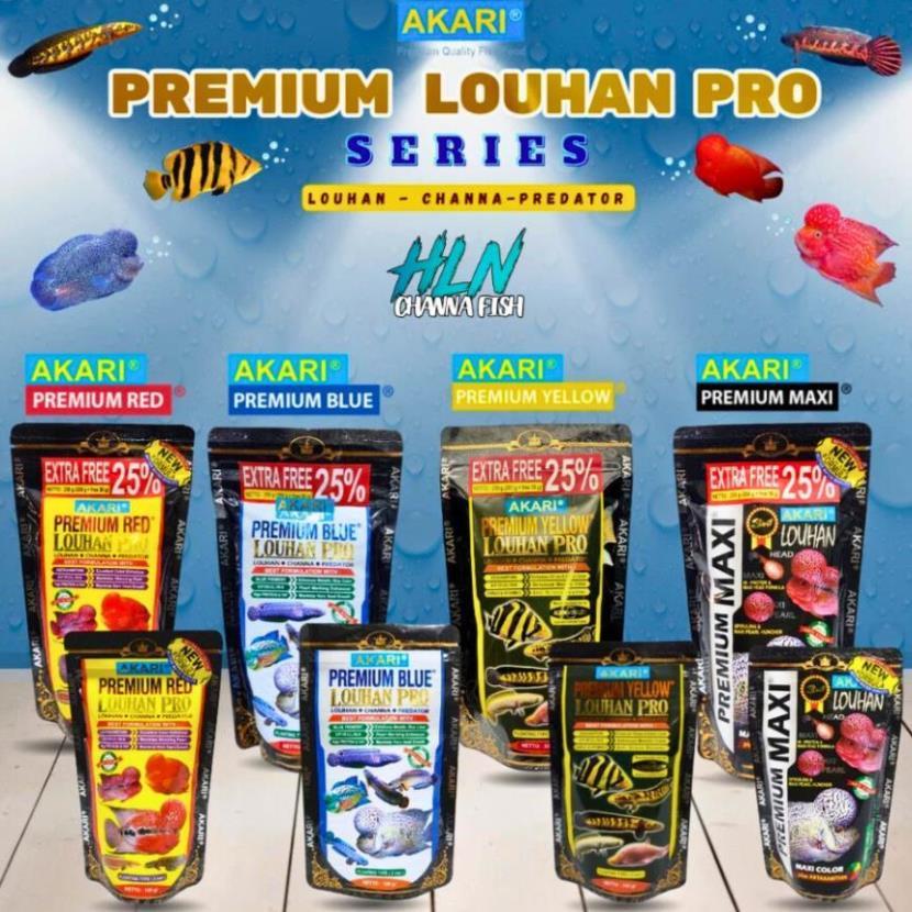 Cám AKARI Pro & Premium Maxi/Red/Yellow/Blue | Tăng Màu Cá Lóc Cảnh, La Hán, Ali, Cá Đĩa