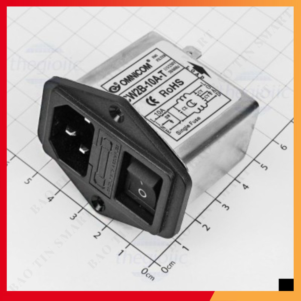 CW2B-10A-T Bộ Lọc Nguồn 1 Pha 10A 115/250V Shop ekit.vn