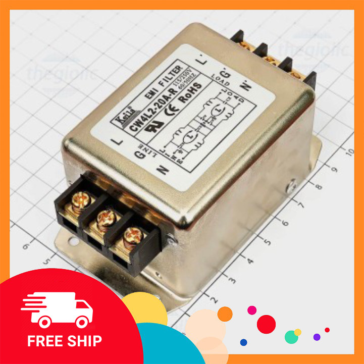 CW4L2-20A-R Bộ Lọc Nguồn 1 Pha 20A 115/250V Điện Tử Tín Phát