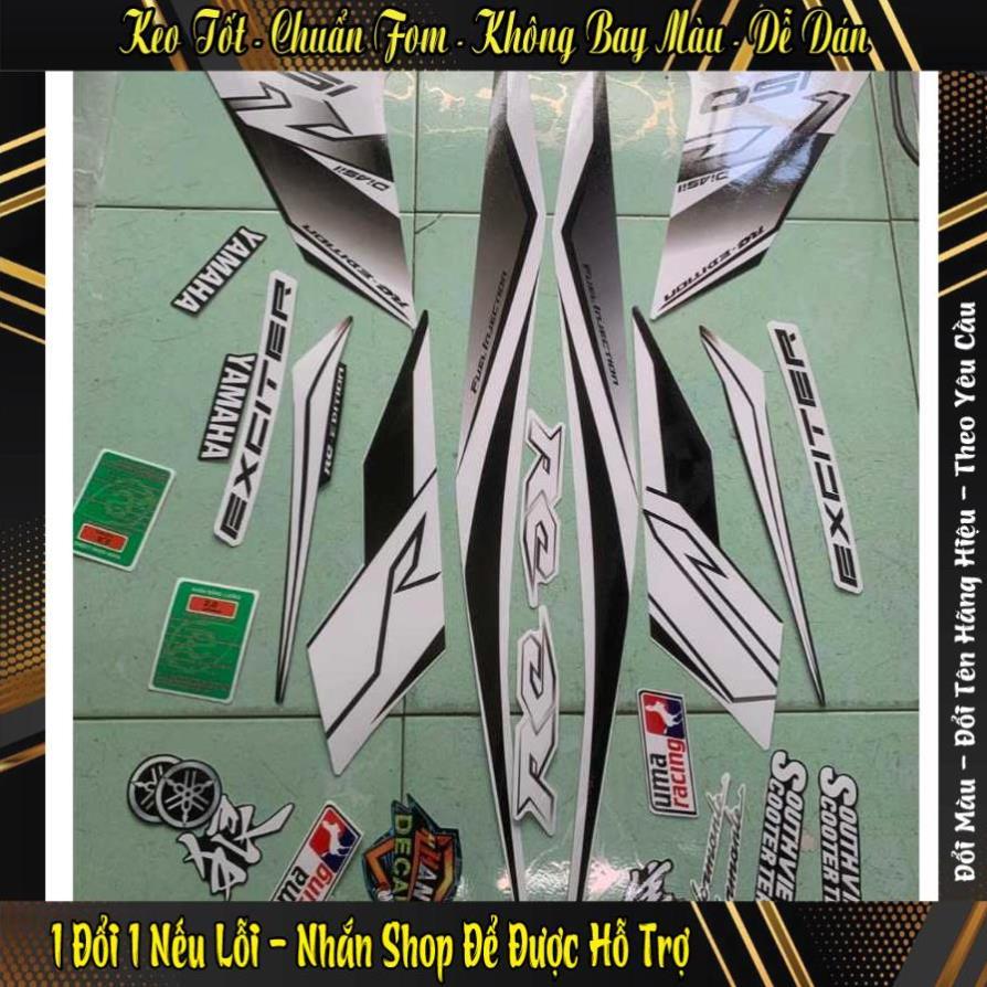 Tem exciter 150 trắng đen RC 2019