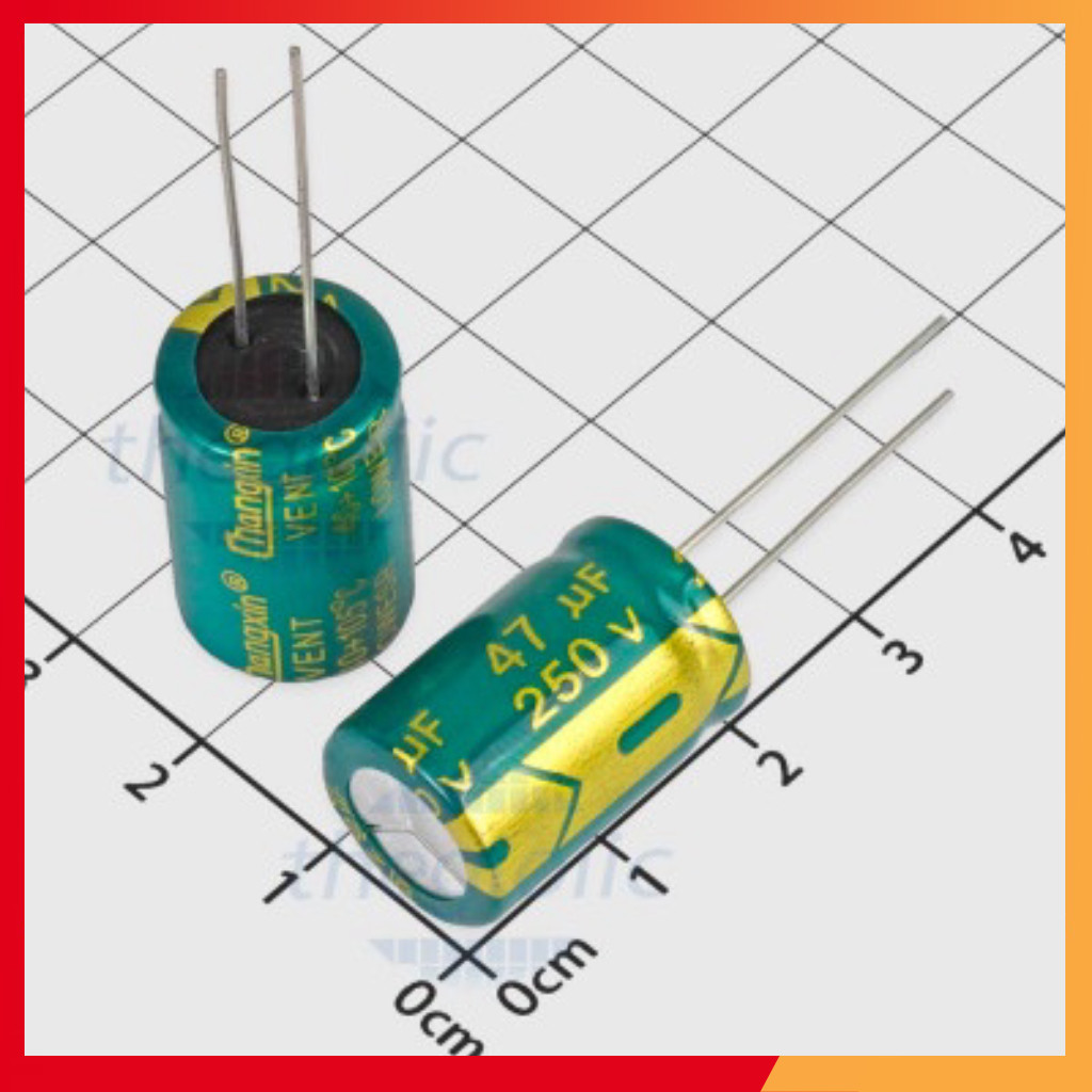 [5 Cái]- Tụ Hoá 47uF 250V 13x21mm Xuyên Lỗ Shop ekit.vn