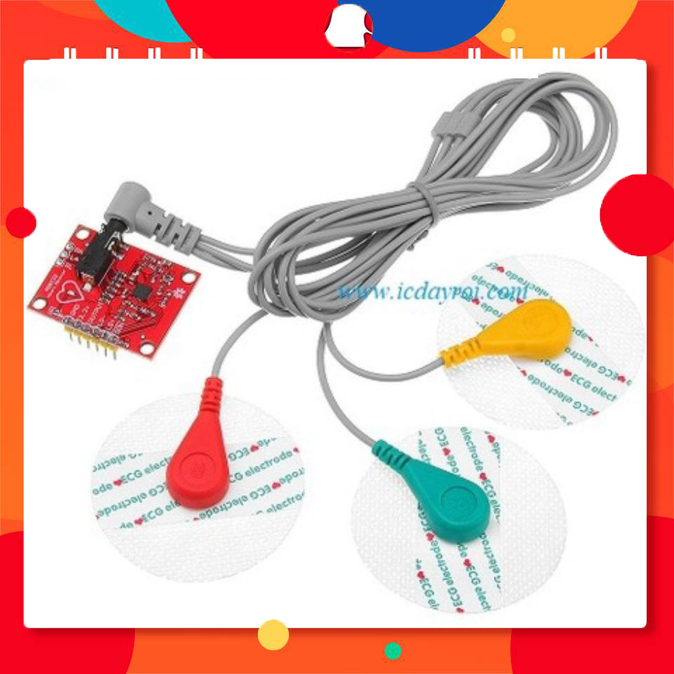 Cảm biến điện nhịp ECG AD8232 heart rate monitor TechParts Việt