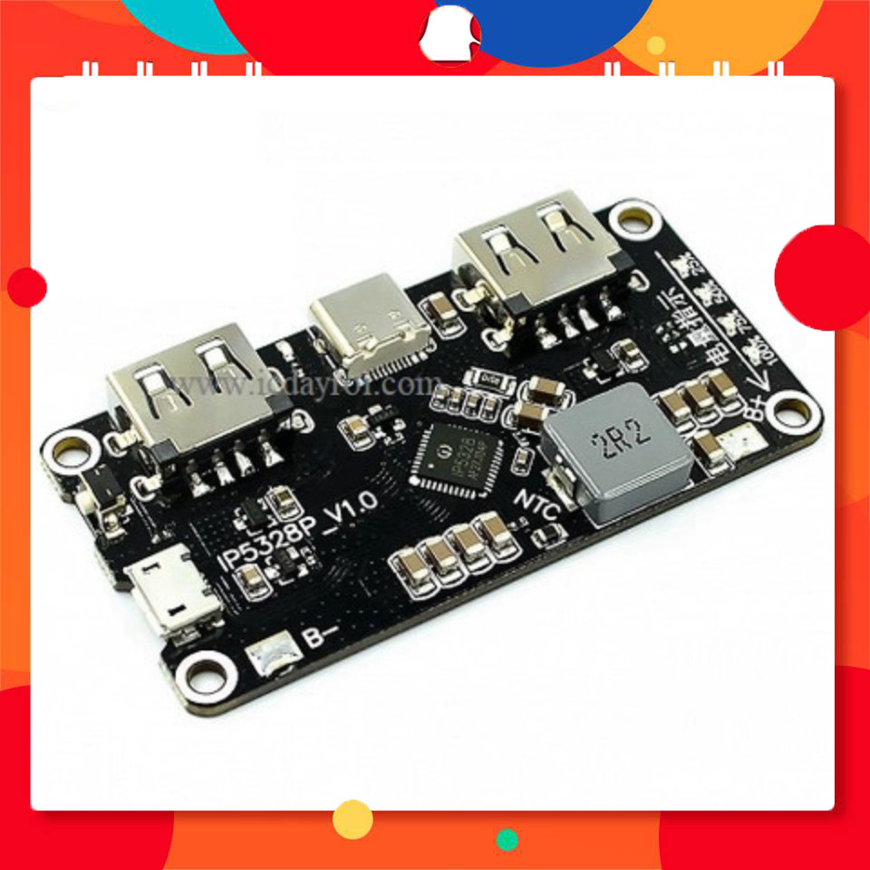 Mạch sạc pin dự phòng IP5328P (Sạc nhanh QC3.0 PD 18w) TechParts Việt