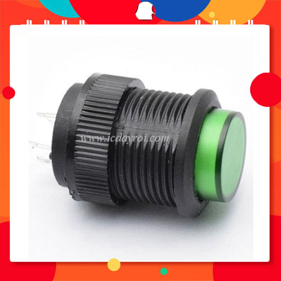 [2 Cái]- Nút nhấn tự khóa R16-503AD màu xanh TechParts Việt