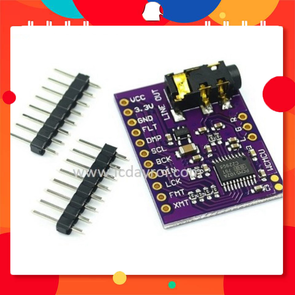 Mạch chuyển tín hiệu DAC I2S PCM5102 TechParts Việt