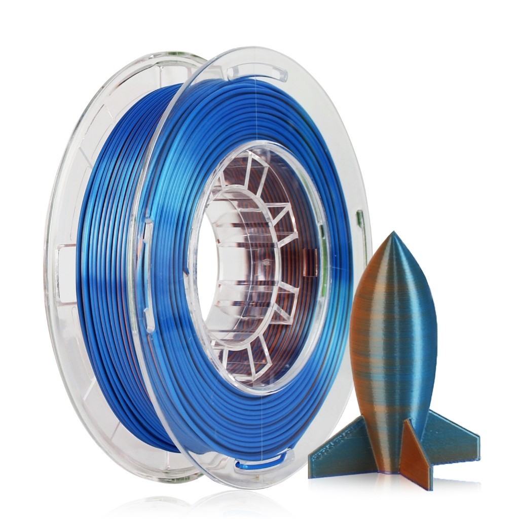 [CUỘN NHỎ 250GR] Nhựa in 3D PLA/PLA+ Silk 2 Màu chất lượng cao - Màu: Blue-Orange / Xanh Dương-Cam【R