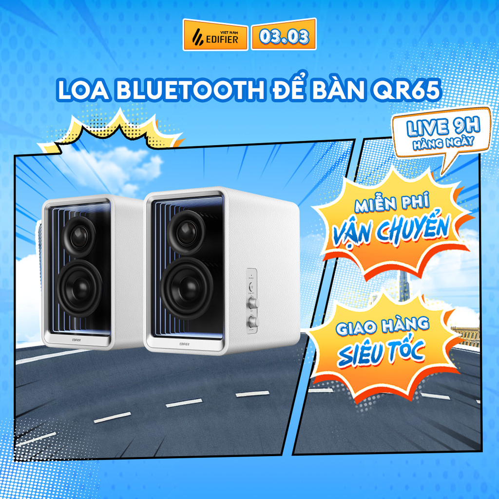 Loa Bluetooth Để Bàn EDIFIER QR65 | Công Suất 70W | Sạc Nhanh TurboGaN 65W | Ánh Sáng RGB | Bảo Hành 15 Tháng | BigBuy360 - bigbuy360.vn