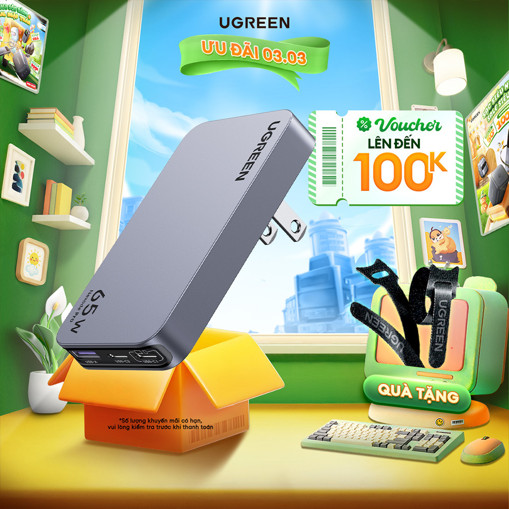 Củ sạc Type C 65W UGREEN Nexode Pro X753 GaN Ultra-Slim