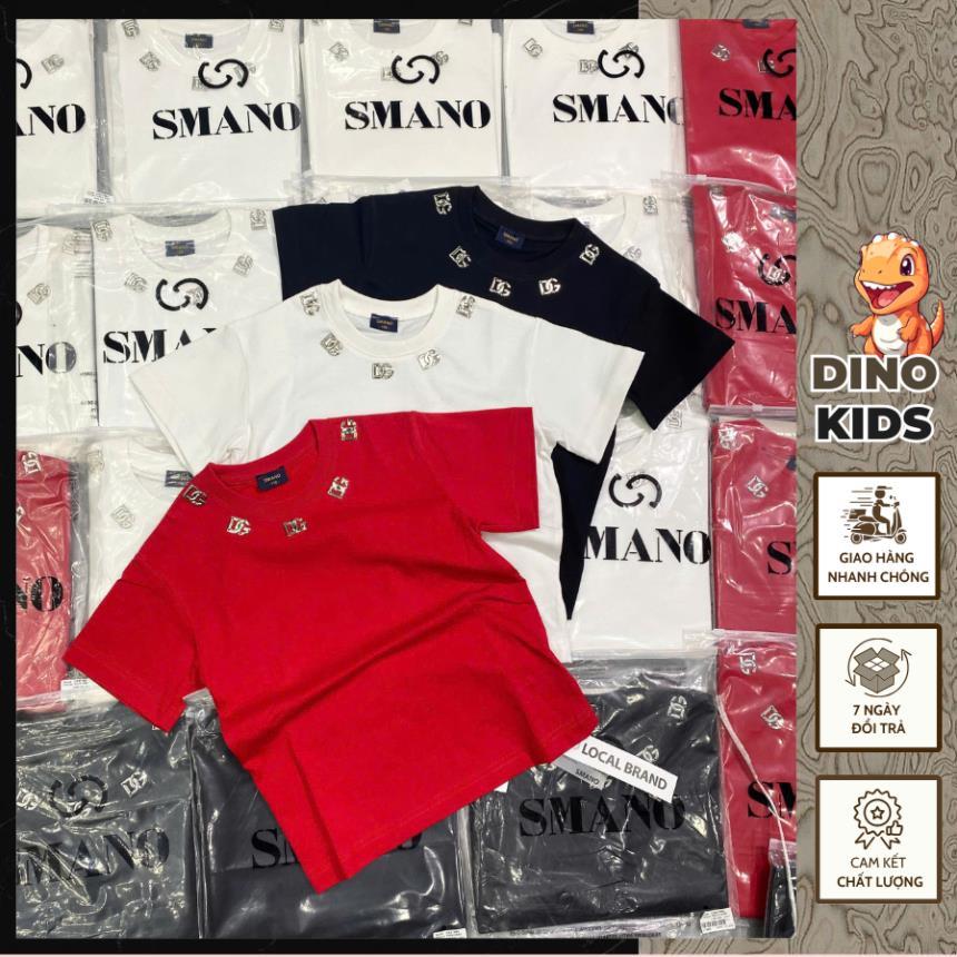 Áo Phông Bé Trai Đính Logo DG Viền Cổ Siêu Đẹp - Áo Thun Bé Trai DG Viền Cổ 3 Màu Basic