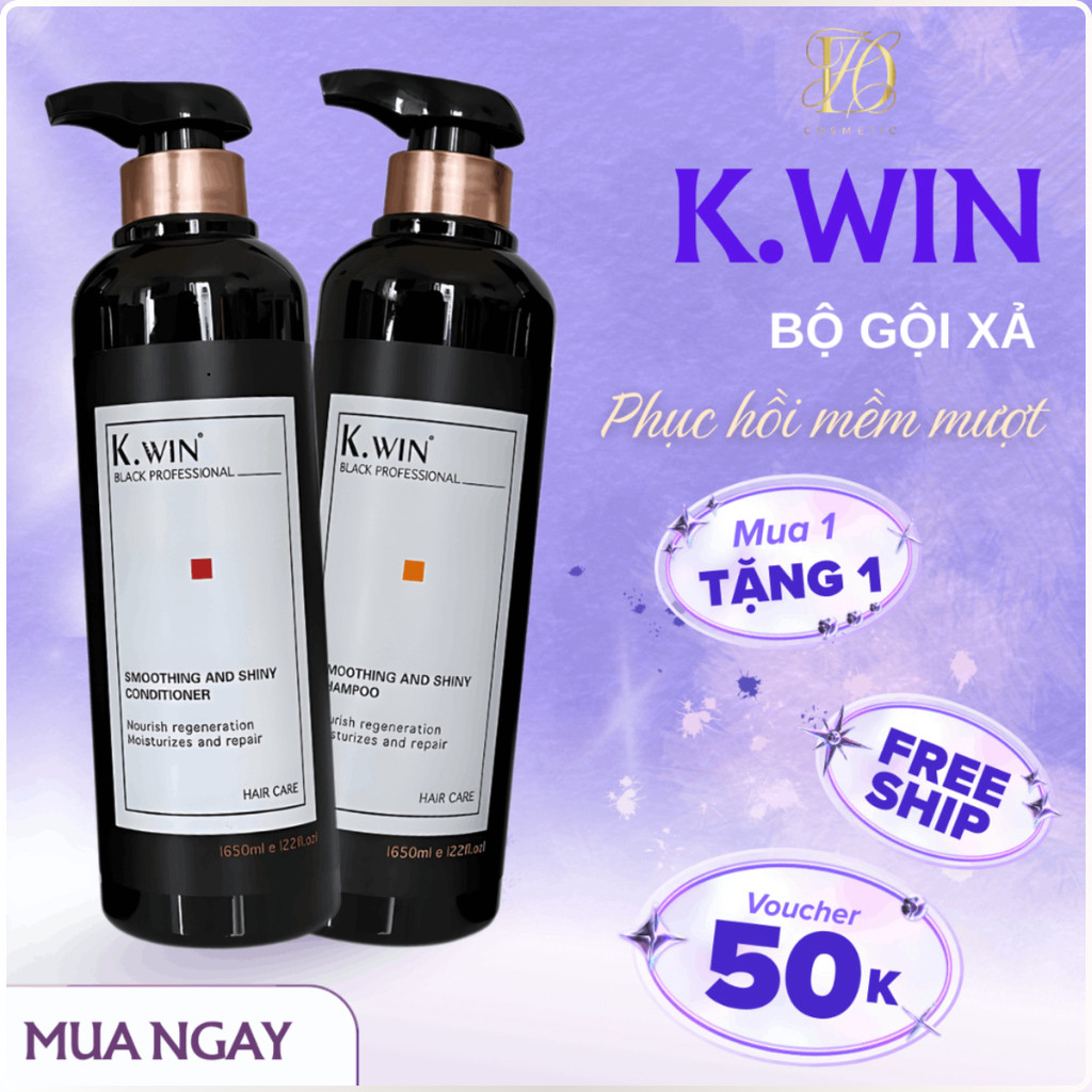 Combo gội xả Kwin 650ml – Ngăn dầu da đầu, dưỡng tóc mềm mượt, hạn chế bết tóc chính hãng