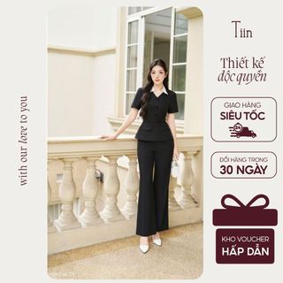 TIINSTORE Quần ống đứng công sở thiết kế 2 ly nổi túi chéo đỉa cạp thanh lịch Q0D.2505.195