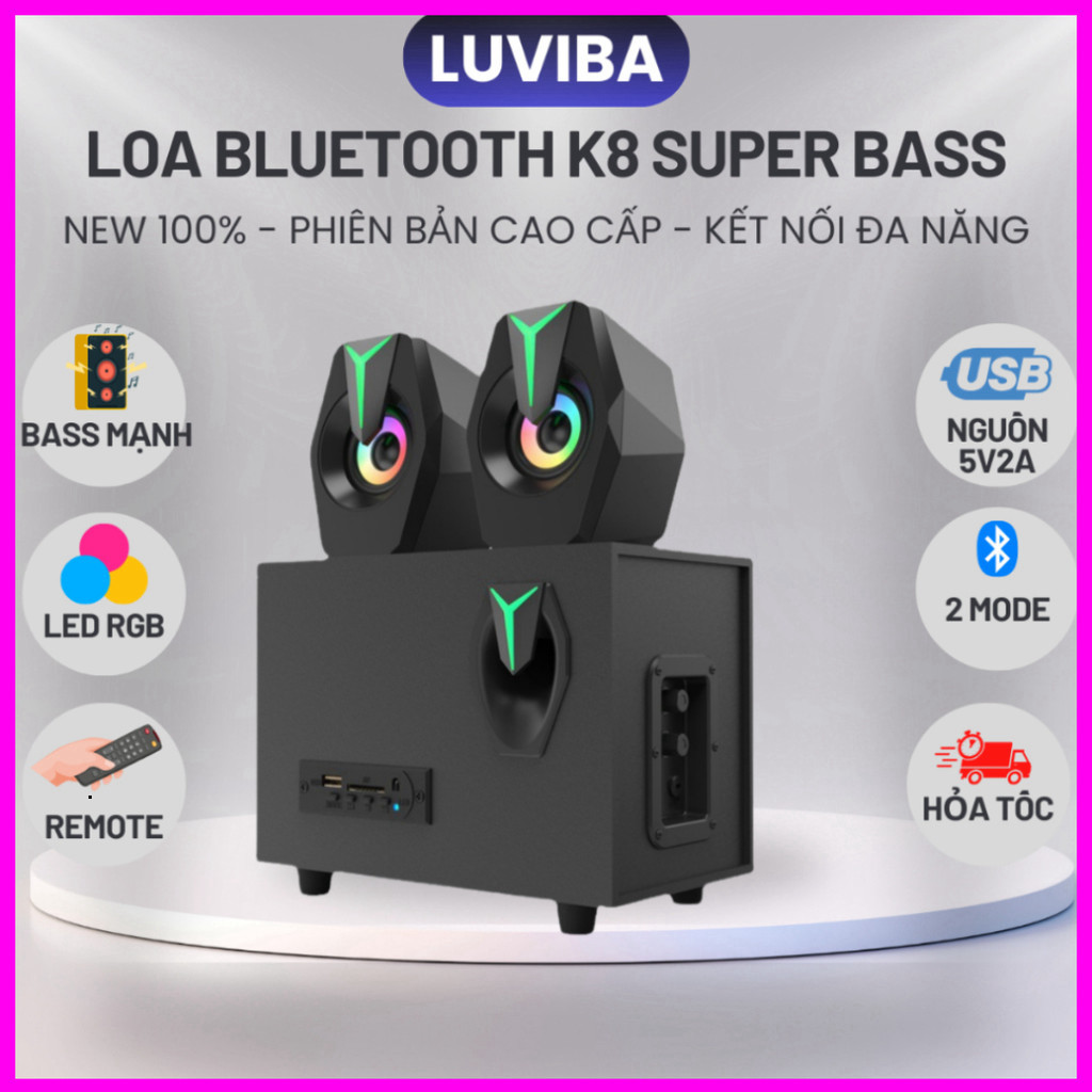 Loa máy tính bluetooth Prime Gaming LUVIBA có đèn led LOA K8