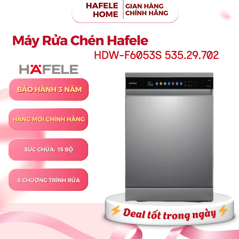 Máy Rửa Chén Độc Lập Hafele HDW-F6053S 535.29.702 – 15 Bộ – Thiết Kế 3 Tầng Khay Linh Hoạt – EEH