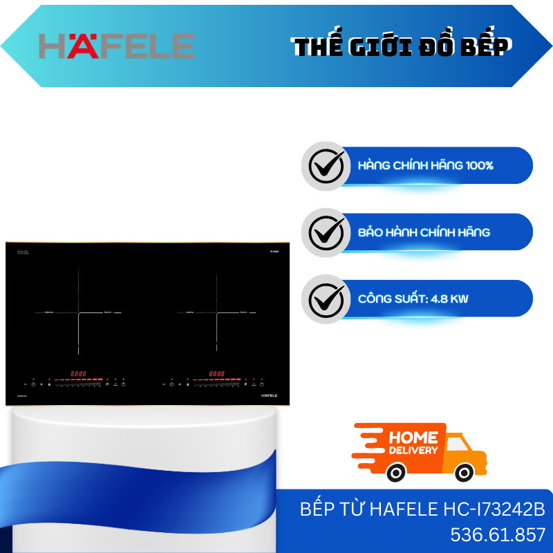 Bếp Từ Đôi Hafele HC-I73242B 536.61.857 – Gia Nhiệt Nhanh – Tự Nhận Diện Xoong Nồi – TGB