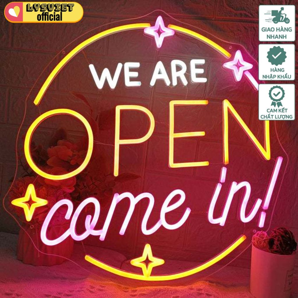 Bảng Đèn Led Neon "We Are Open" Neon Sign New Lux3 1104-25