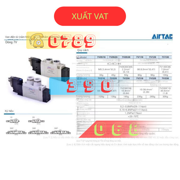 Van Điện Từ  7v110-06 7v0510-m5 7v210-08 7v21008b050