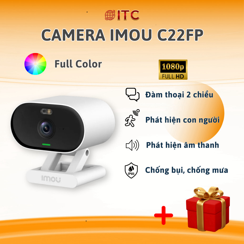 Camera Wifi IMOU IPC-C22FP-C Full HD có màu ban đêm , đàm thoại 2 chiều tích hợp còi báo động - 2 nă