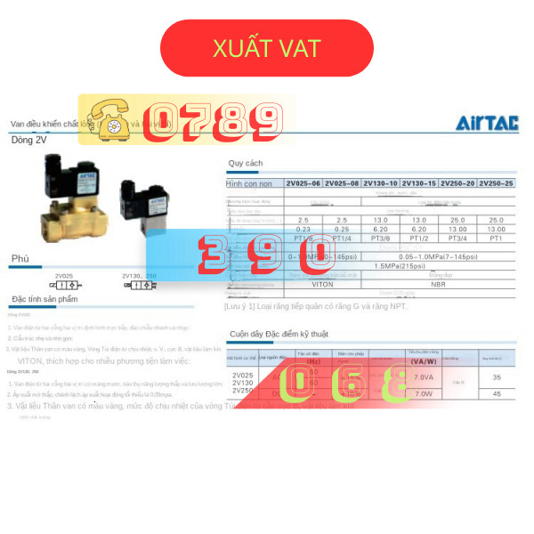 Van Điều Khiển  2v025-08 06 2v02508b 2v02506a