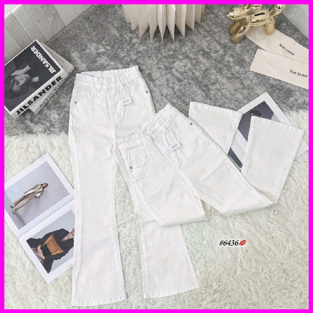 Quần bò nữ co giãn dáng ôm ống loe dài 95cm -CÓ XEM HÀNG